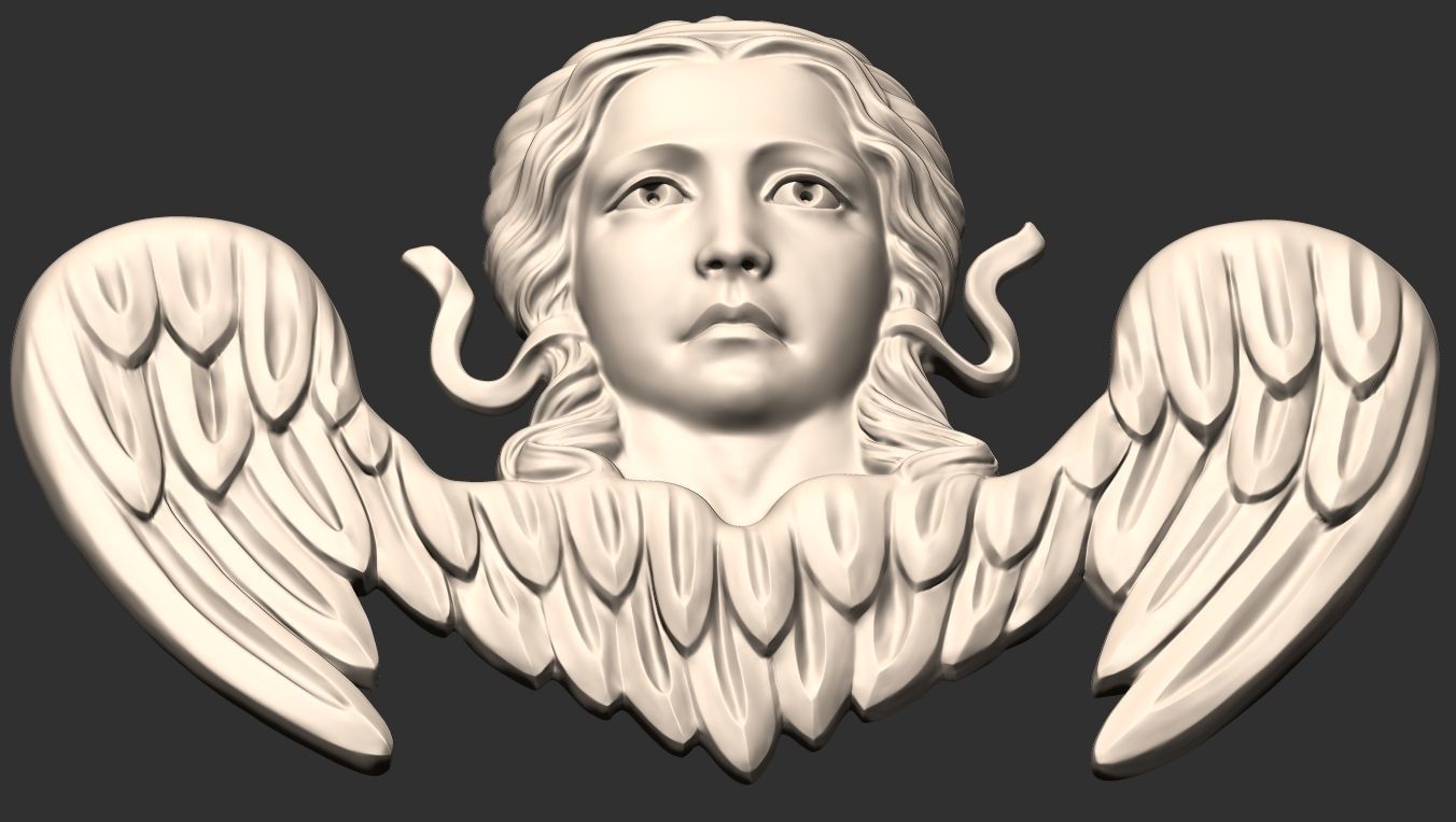 Angel Bas-Relief 3D print model_14
