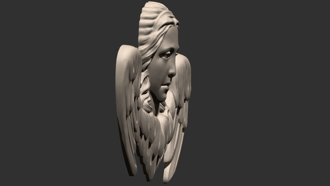 Angel Bas-Relief 3D print model_7