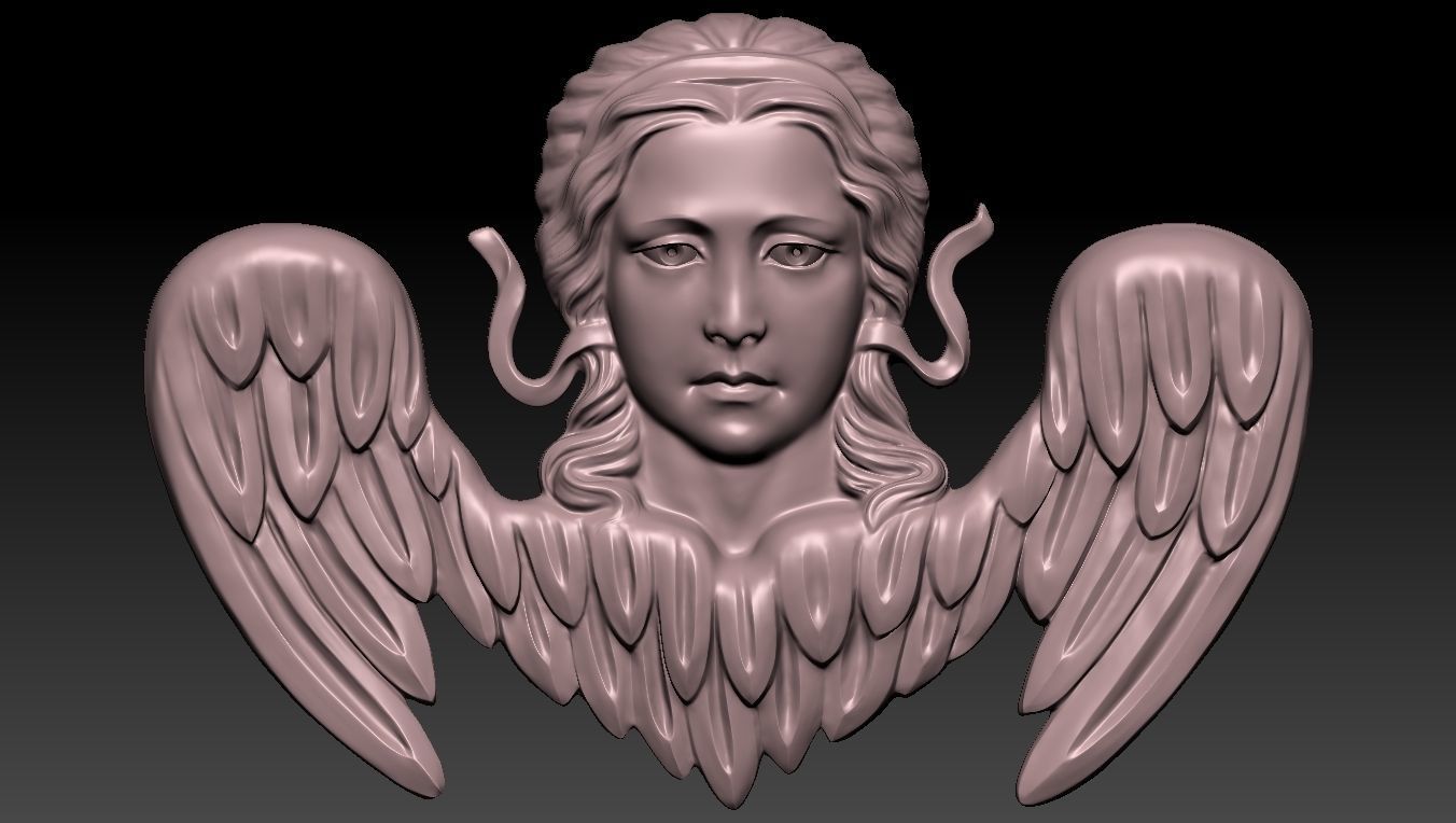 Angel Bas-Relief 3D print model_4