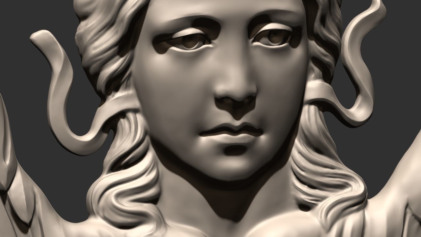 Angel Bas-Relief 3D print model_24