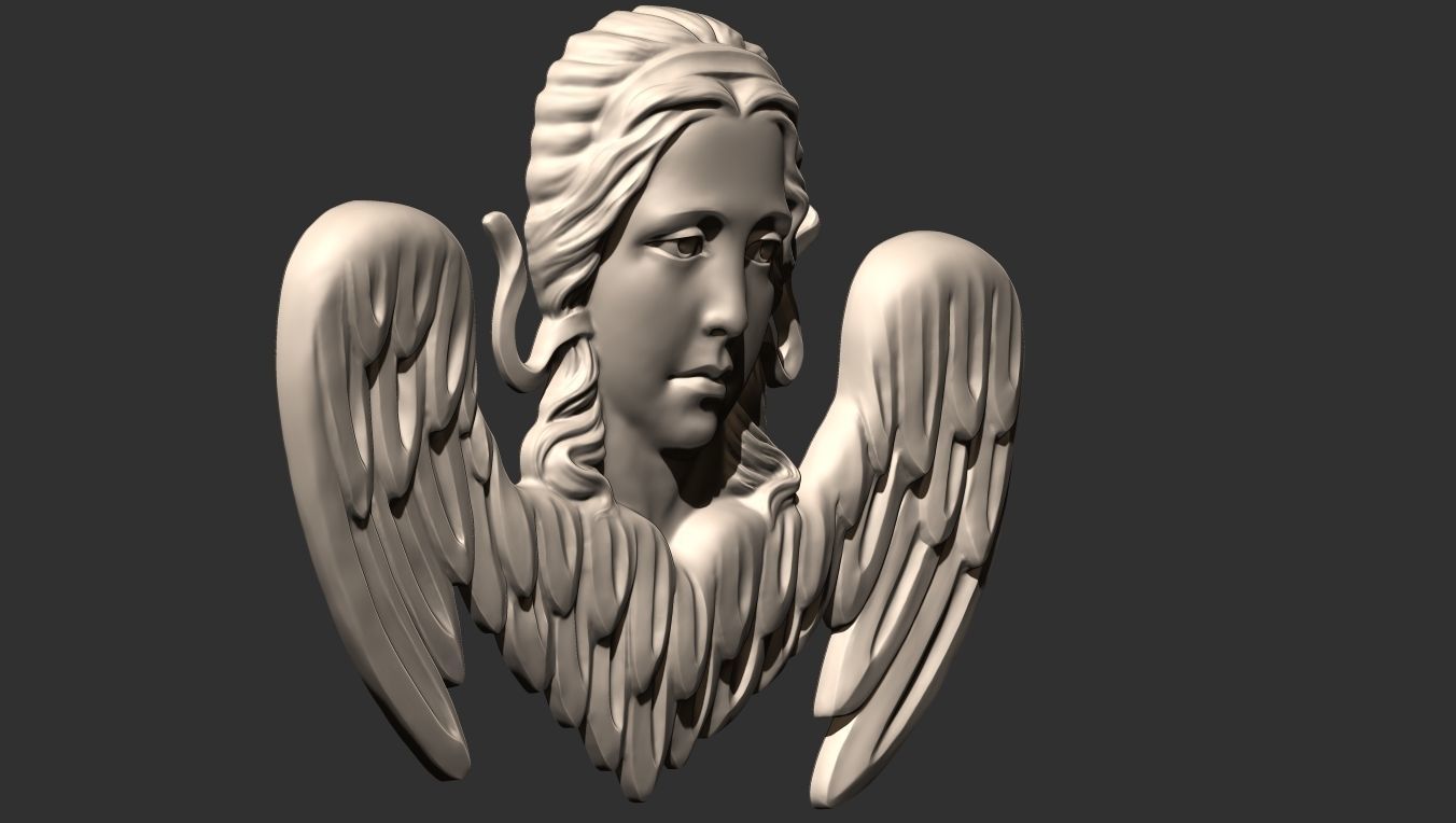 Angel Bas-Relief 3D print model_6