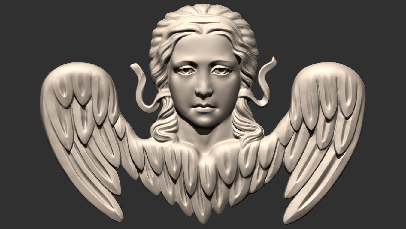 Angel Bas-Relief 3D print model_2
