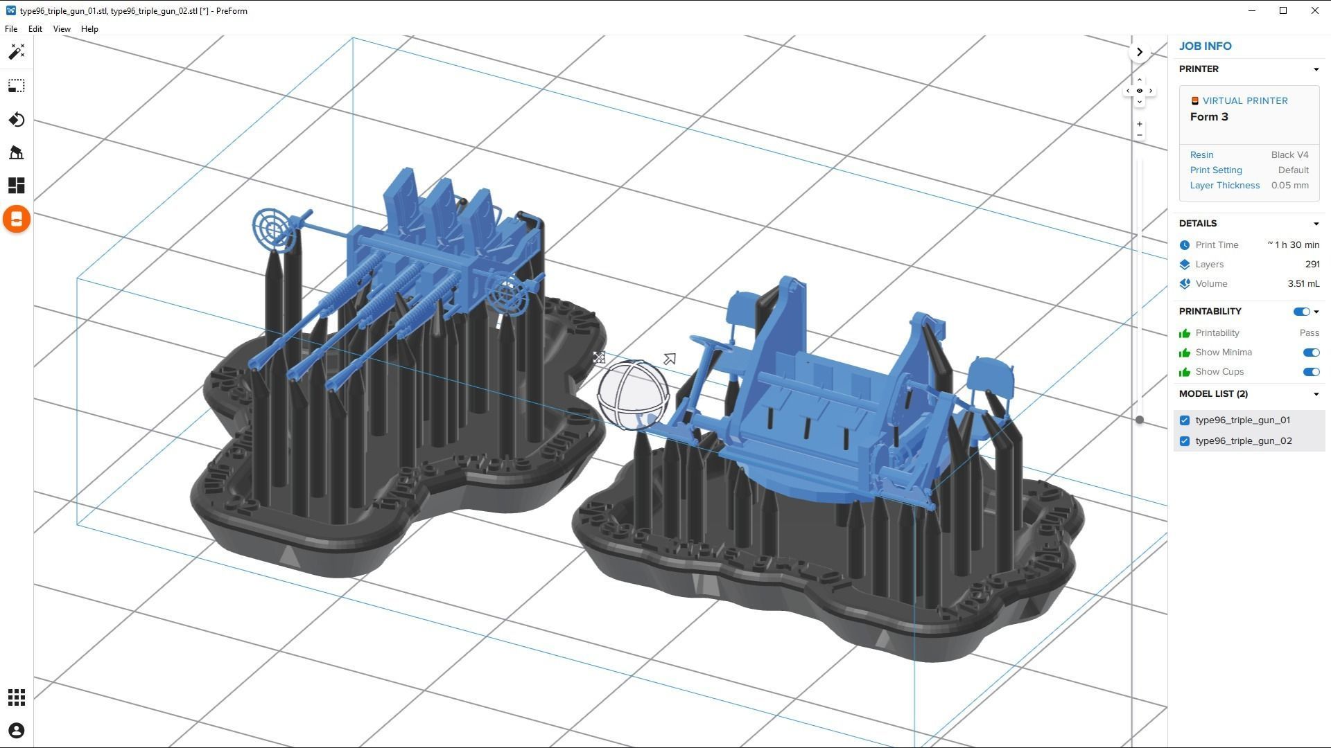 Type 96 25mm triple mount - Personal license - 1-100 scale 3D print model_8