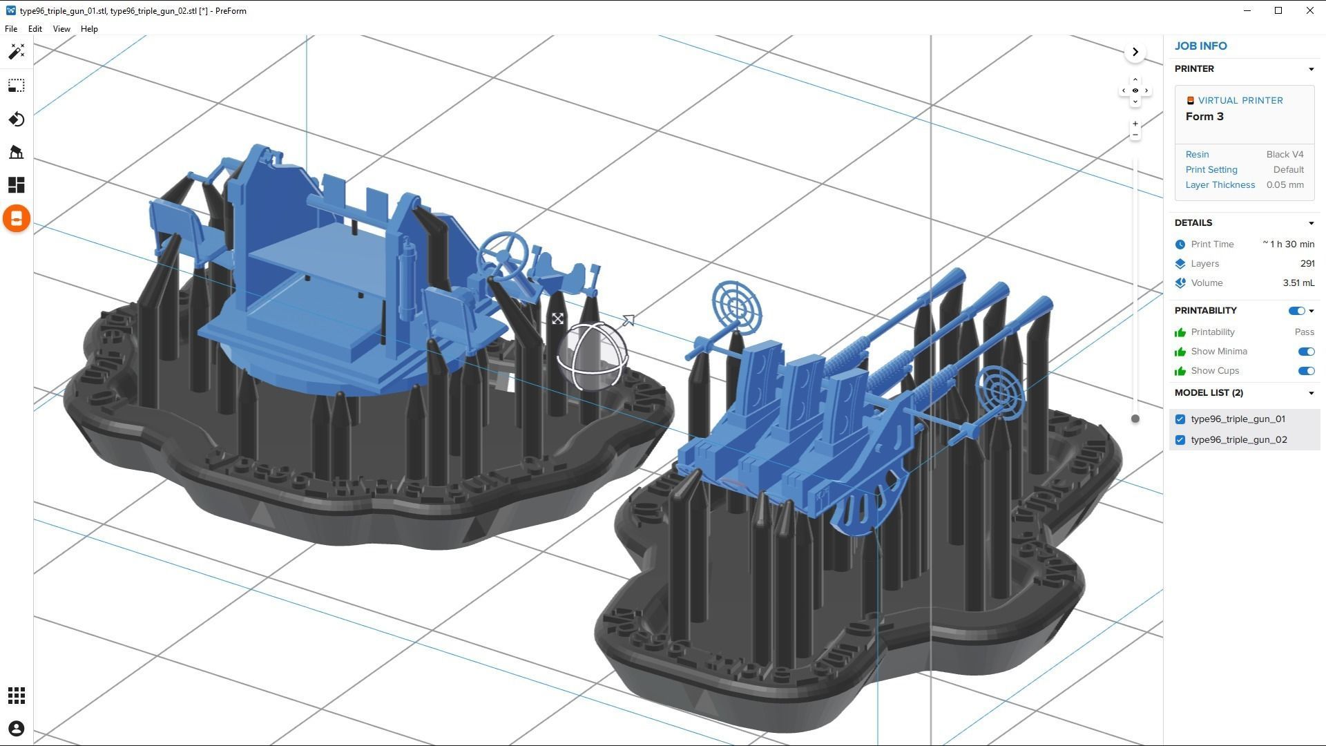 Type 96 25mm triple mount - Personal license - 1-100 scale 3D print model_10