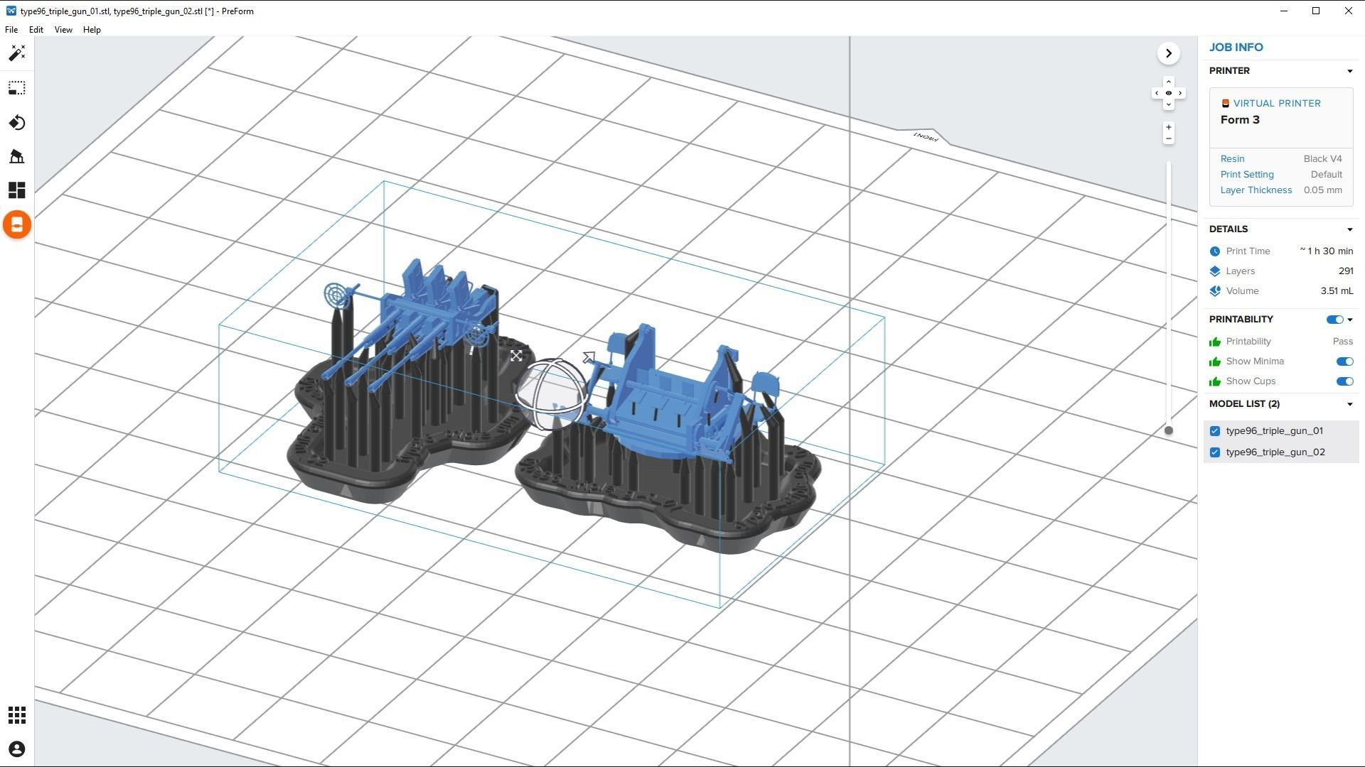 Type 96 25mm triple mount - Personal license - 1-100 scale 3D print model_7