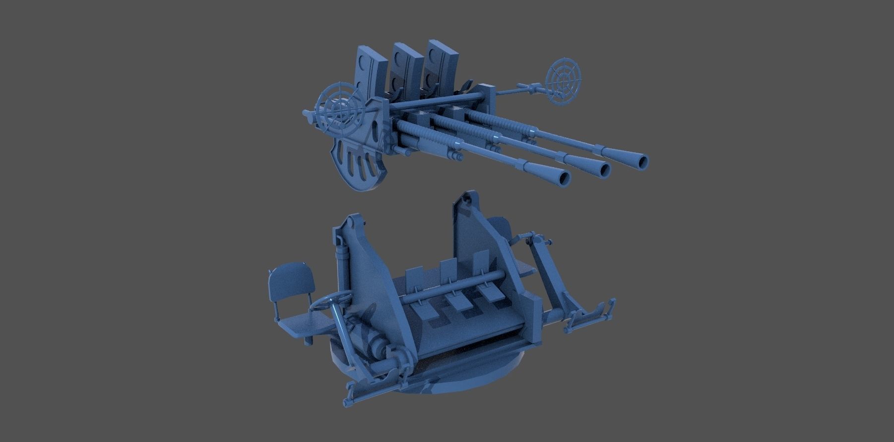 Type 96 25mm triple mount - Personal license - 1-100 scale 3D print model_4