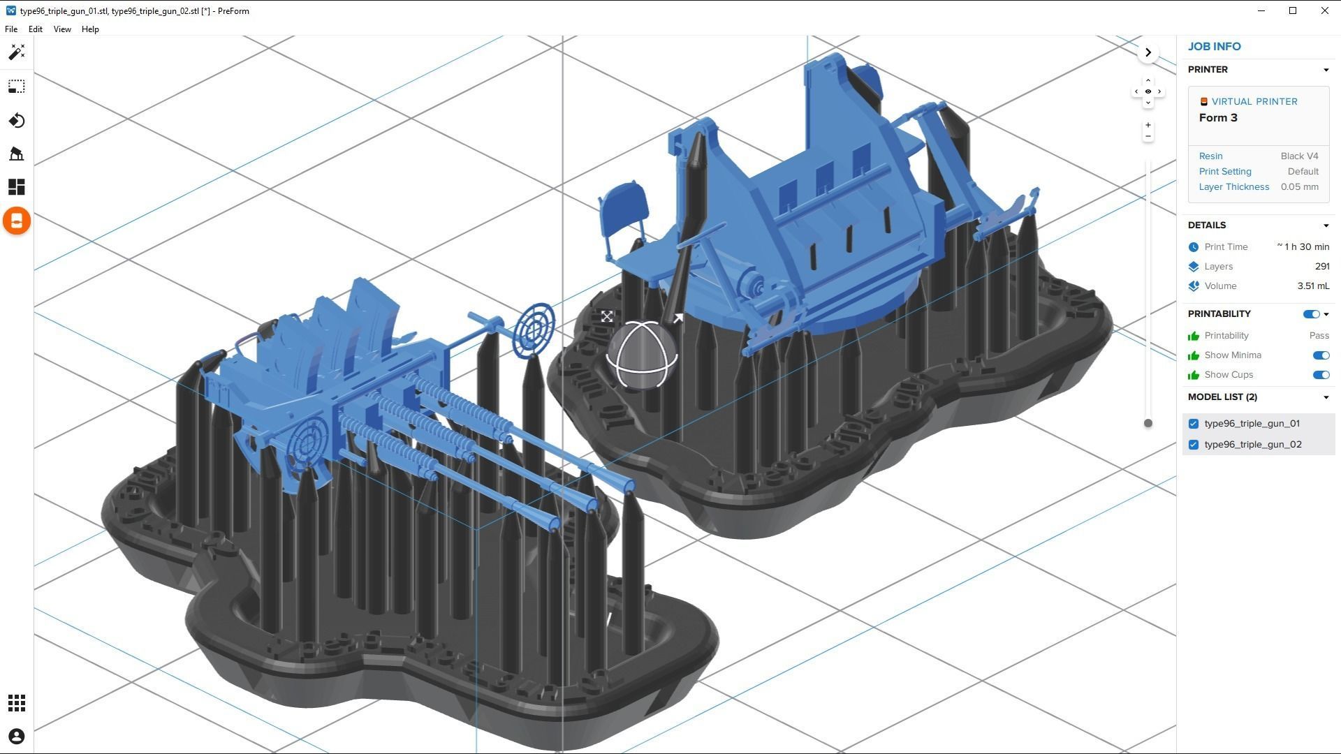 Type 96 25mm triple mount - Personal license - 1-100 scale 3D print model_9