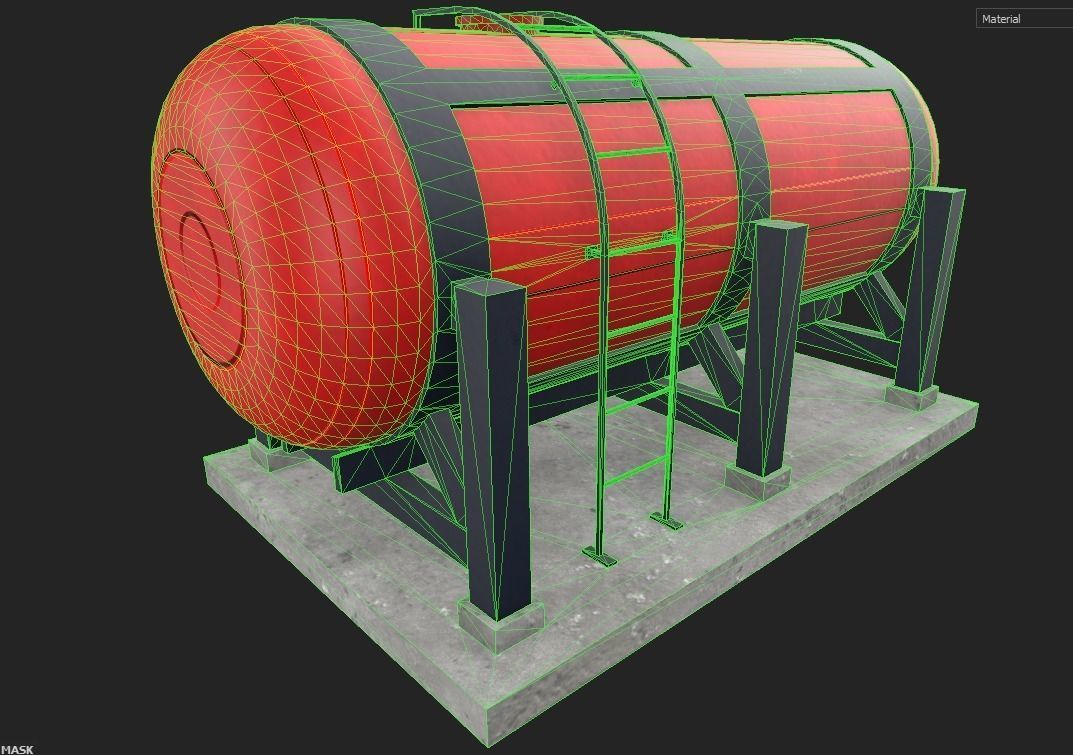 liquid tank M1 - New Low-poly 3D model_1