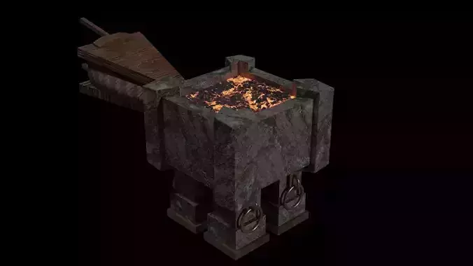 Bellows and Oven Game Ready Low Poly 3D Model 
