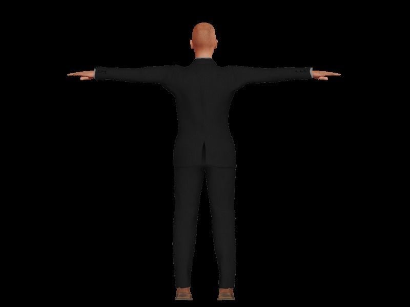 Business man in a Black suit Low-poly 3D model Low-poly 3D model_1