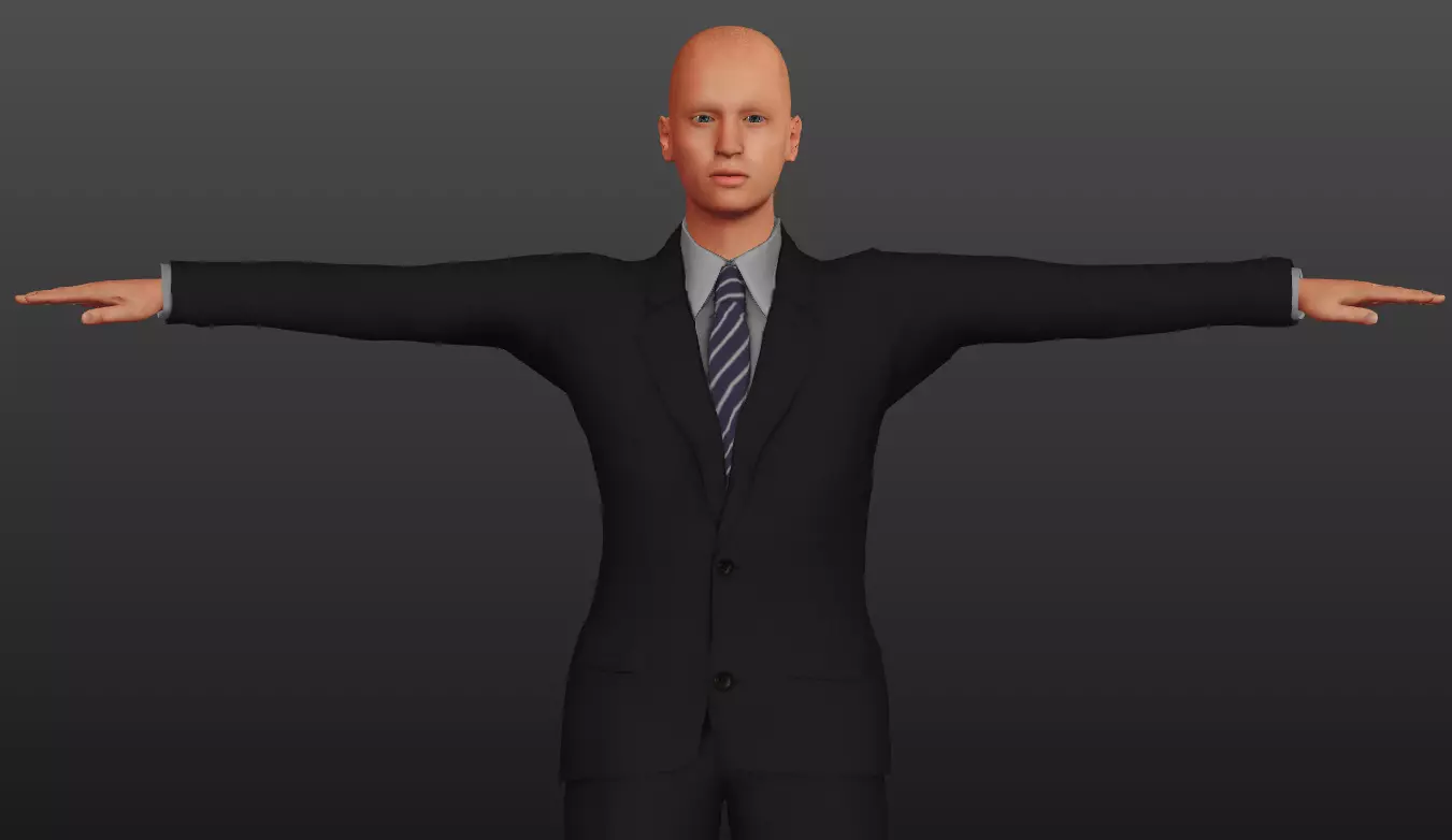 Business man in a Black suit Low-poly 3D model Low-poly 3D model_0