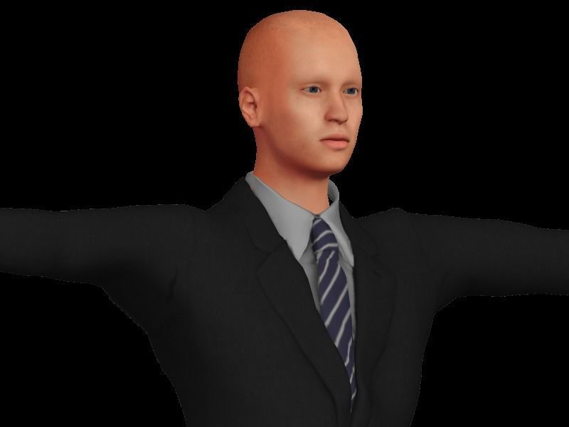 Business man in a Black suit Low-poly 3D model Low-poly 3D model_6