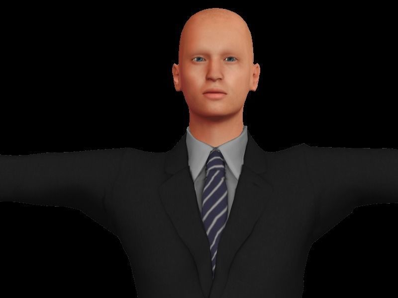 Business man in a Black suit Low-poly 3D model Low-poly 3D model_4