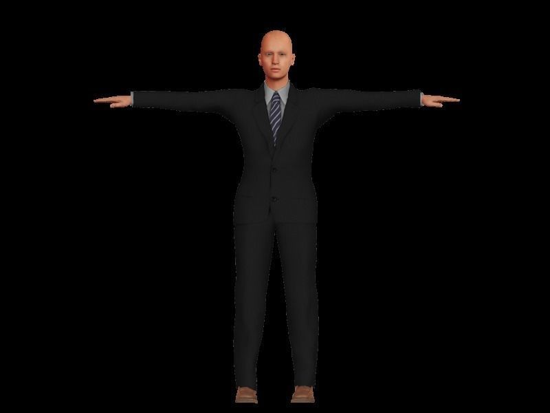 Business man in a Black suit Low-poly 3D model Low-poly 3D model_2