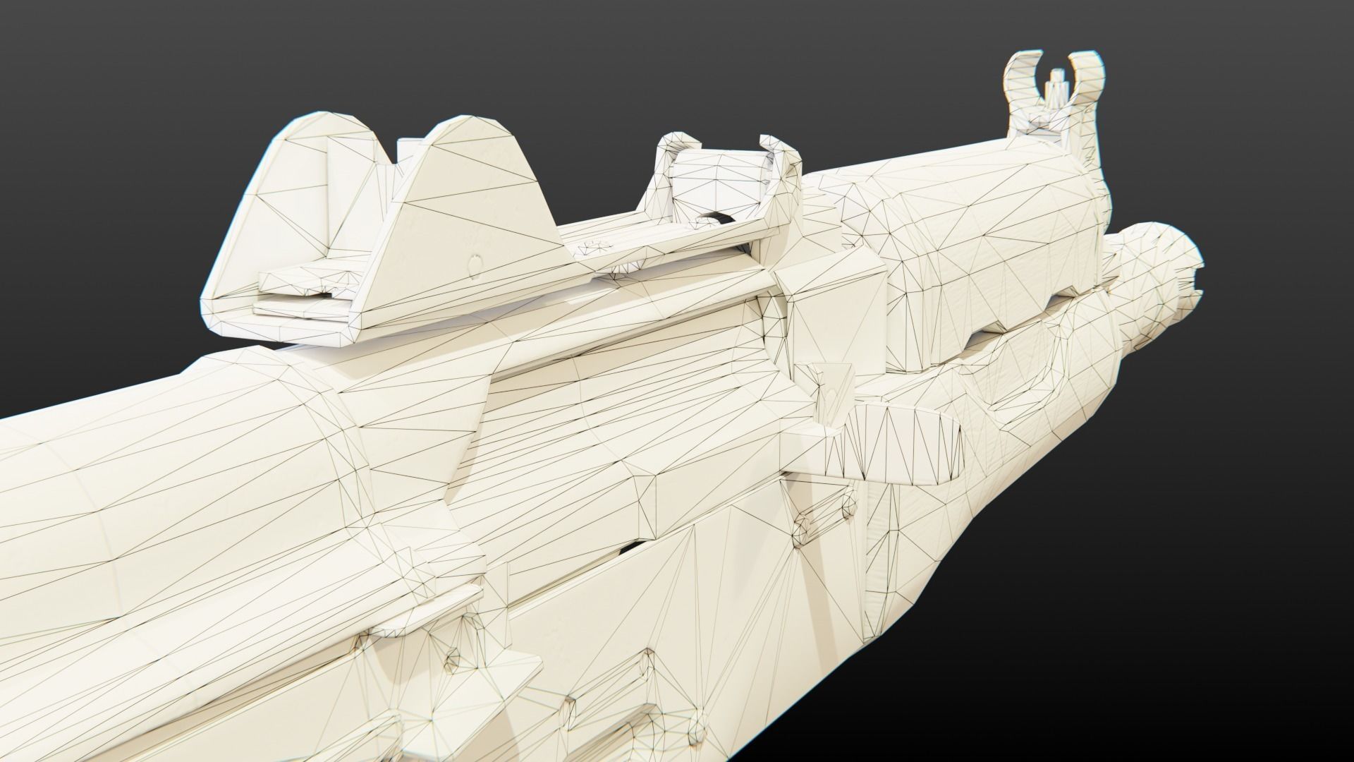 AKS-74U Submachine Gun Low-poly 3D model_11