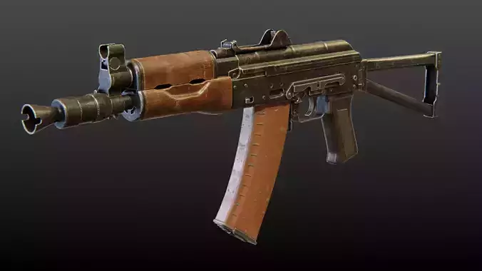 AKS-74U Submachine Gun Low-poly 3D model