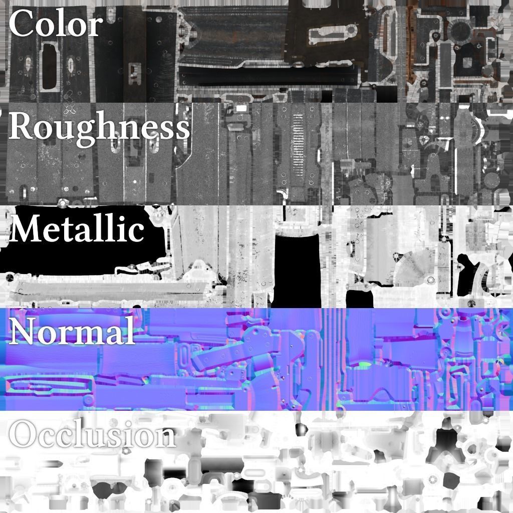 AKS-74U Submachine Gun Low-poly 3D model_17