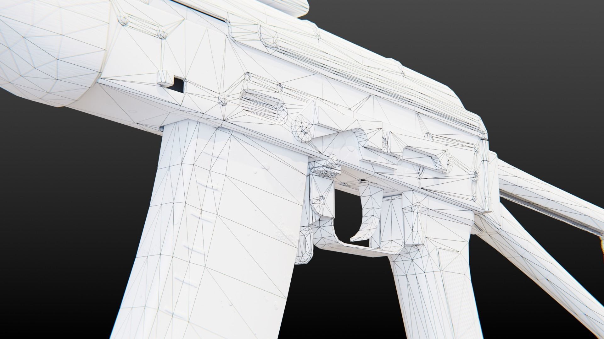 AKS-74U Submachine Gun Low-poly 3D model_9