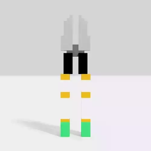Voxel Secateurs Low-poly 3D model