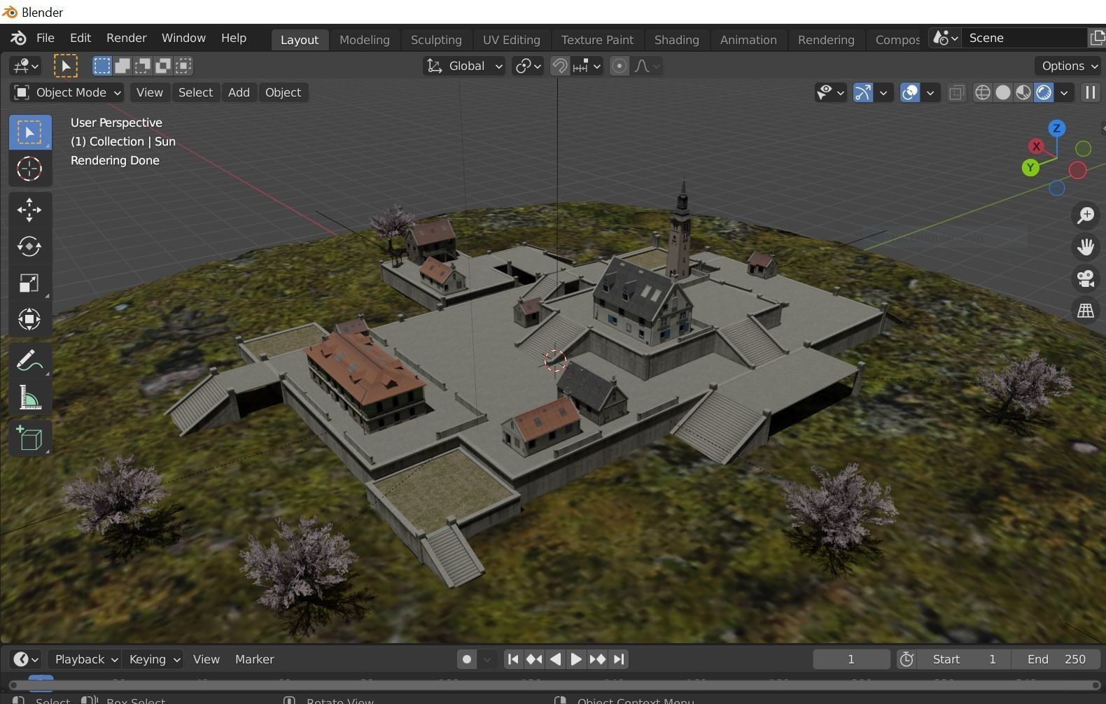 Free Fire Clock Tower Model Low-poly 3D model_1
