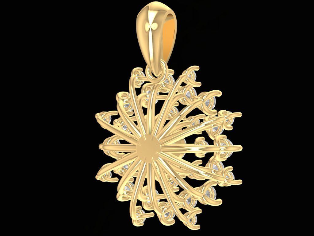 Luxury Snowflake Diamond Pendant 3D Model 2197 3D print model_6