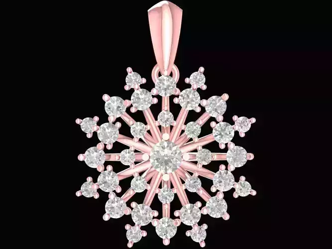 Luxury Snowflake Diamond Pendant 3D Model 2197 3D print model