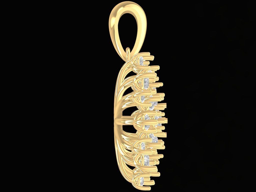 Luxury Snowflake Diamond Pendant 3D Model 2197 3D print model_5