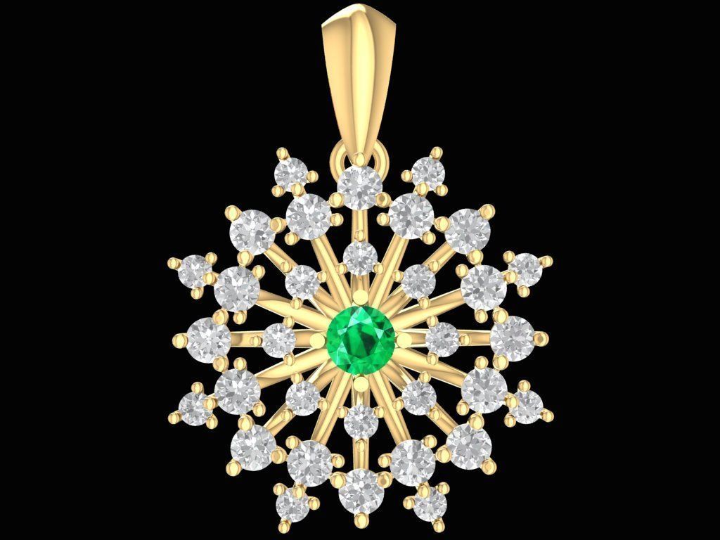 Luxury Snowflake Diamond Pendant 3D Model 2197 3D print model_1
