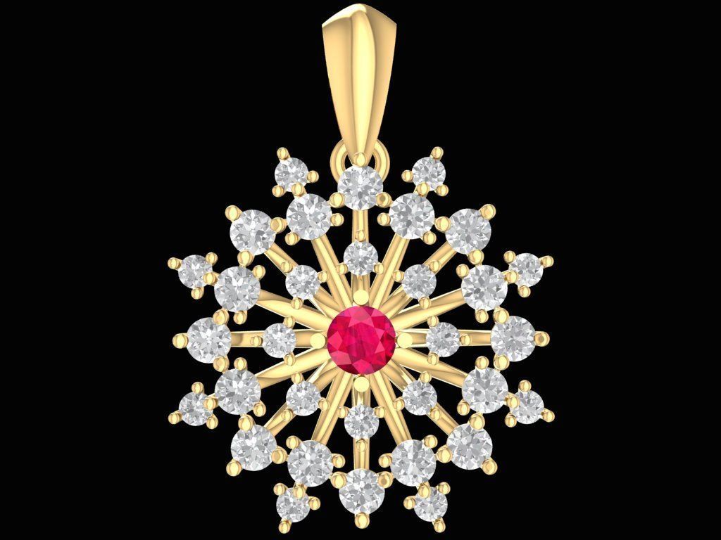 Luxury Snowflake Diamond Pendant 3D Model 2197 3D print model_2