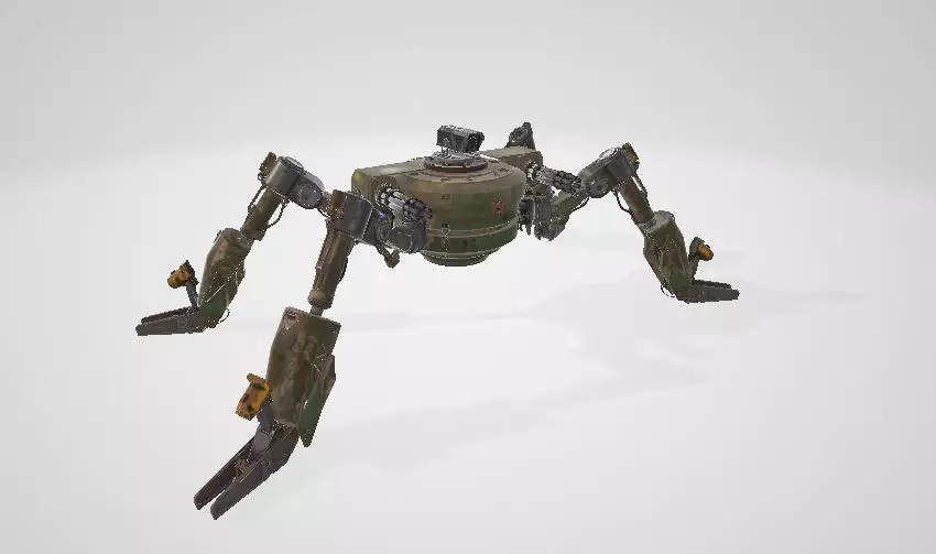 Spider robot Low-poly 3D model_0