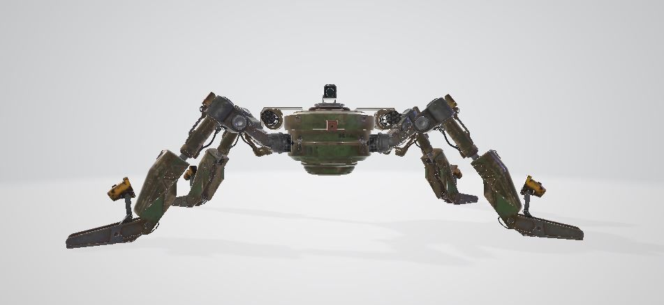 Spider robot Low-poly 3D model_2