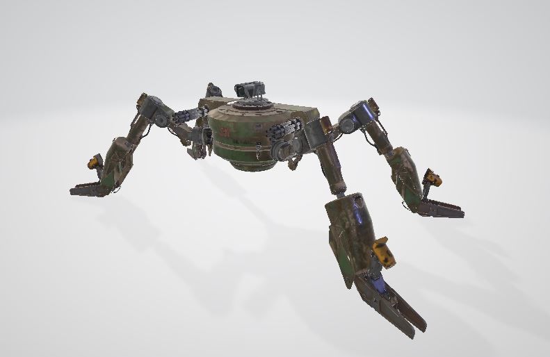 Spider robot Low-poly 3D model_1