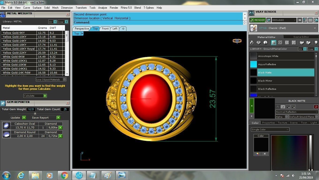 Vintage Red Gemstone Signet Ring for Men 2201 3D print model_6