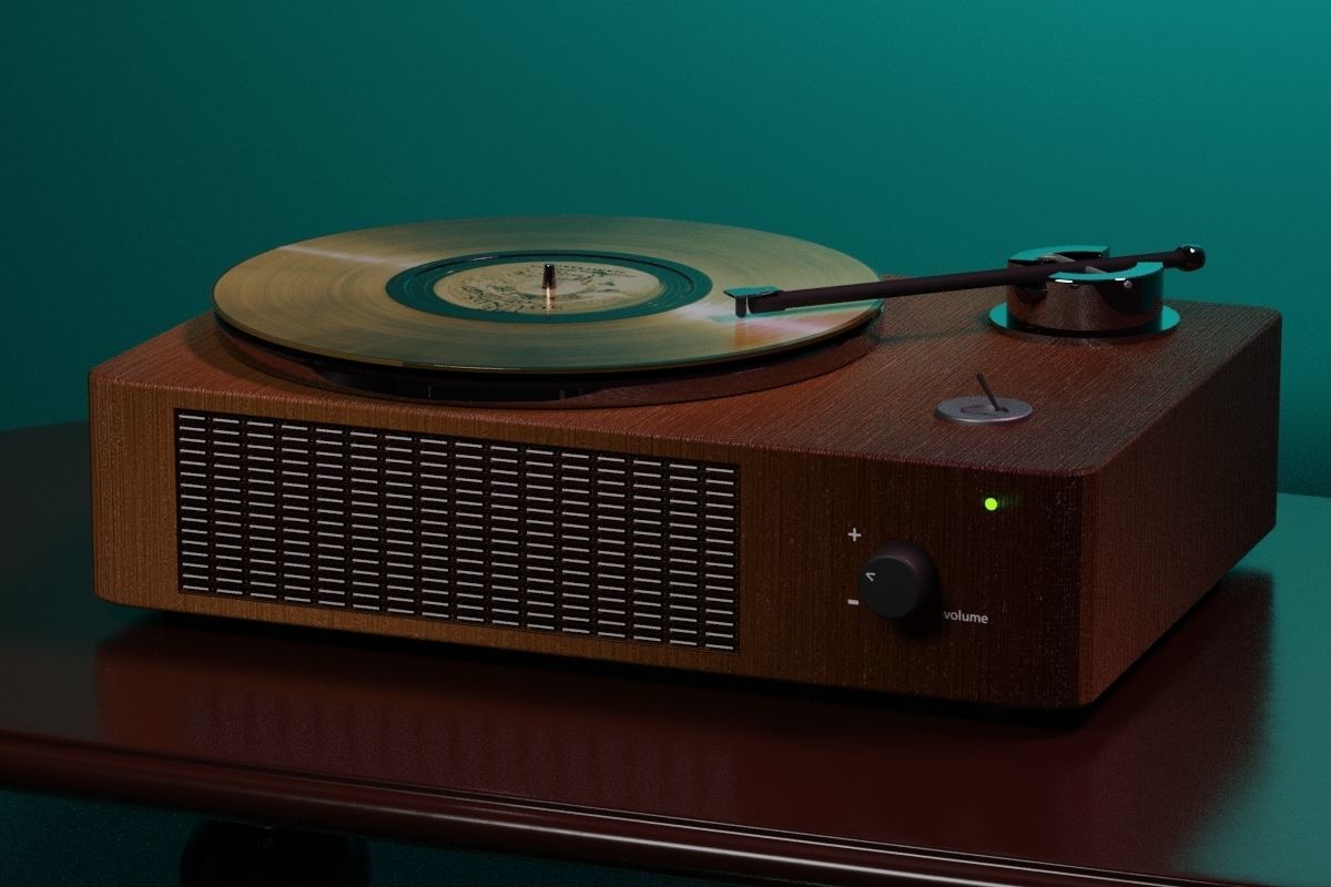 gramaphon turntable 3D model_2