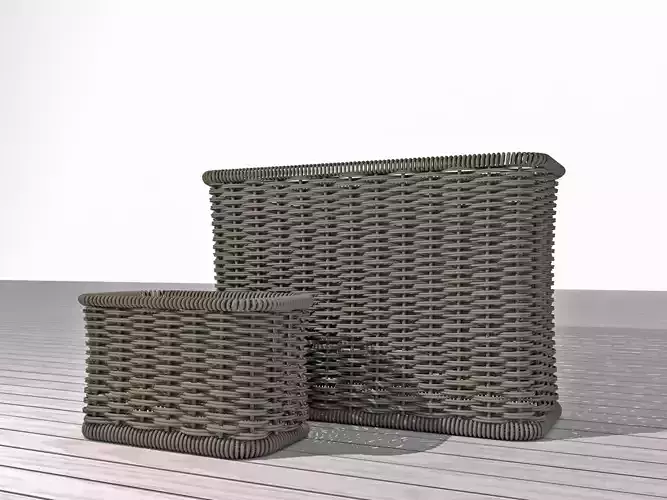 wicker rectangular basket 