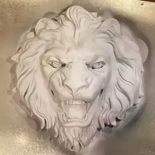 Lion head roar