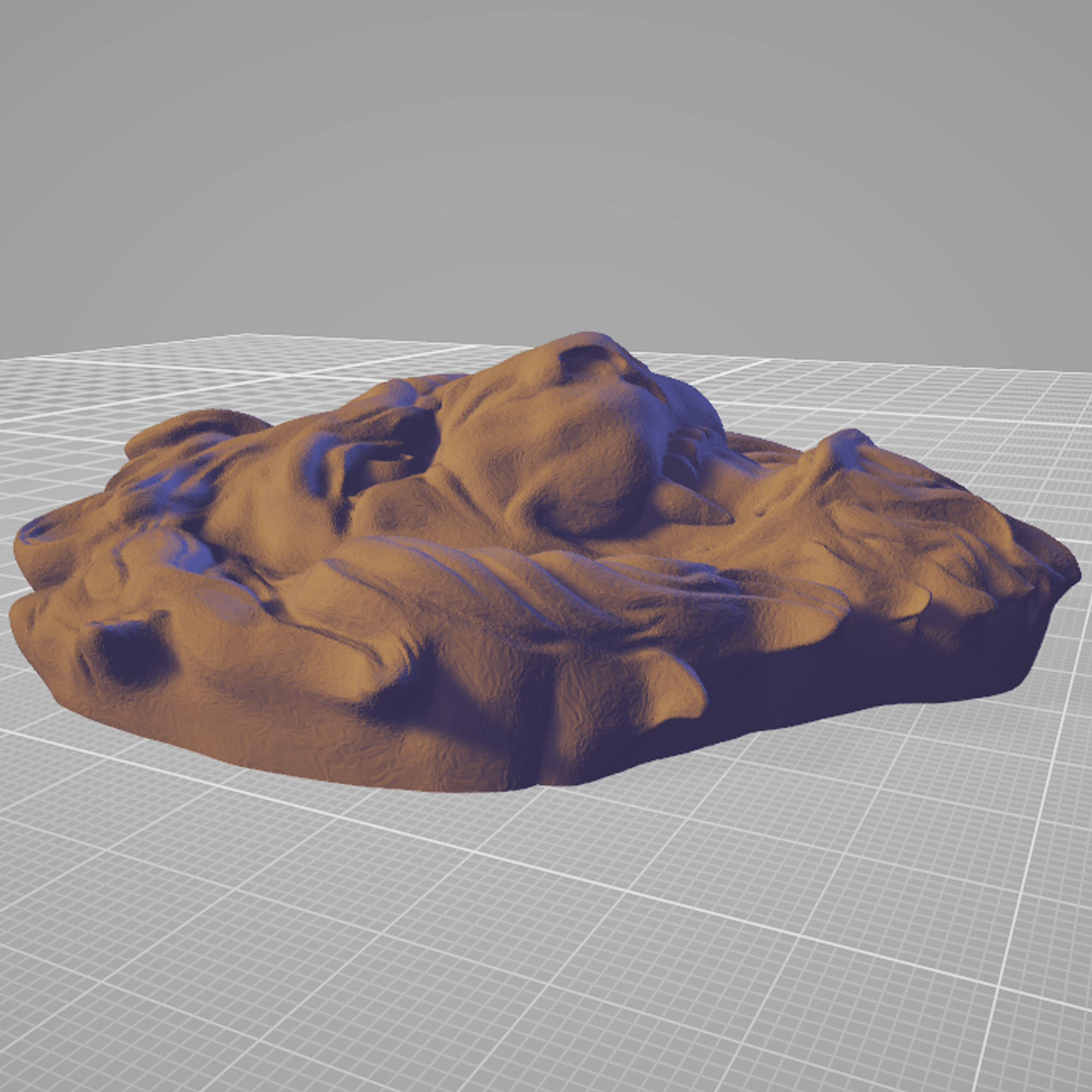 Lion head roar 3D print model_3
