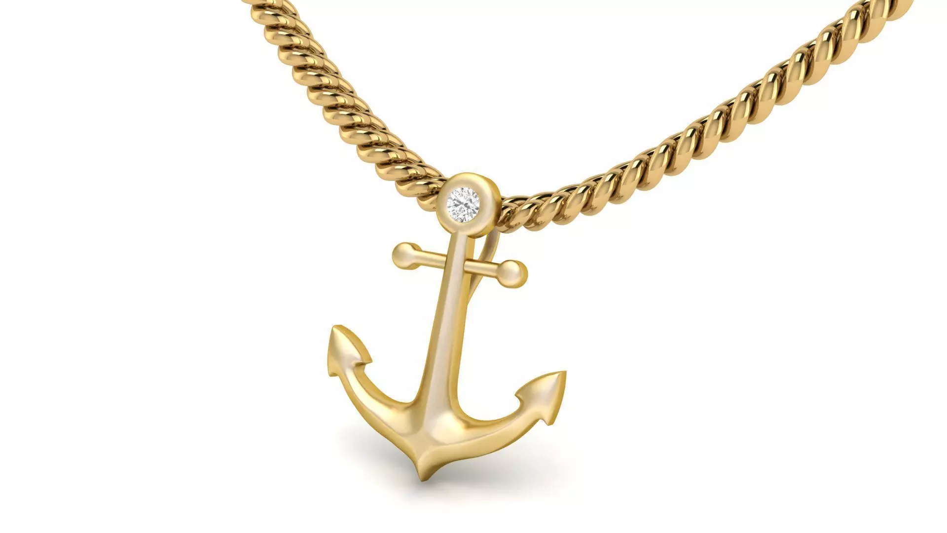 Diamond Anchor Pendant  3D print model_0
