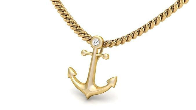 Diamond Anchor Pendant  3D print model