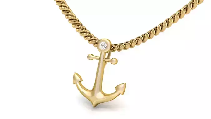 Diamond Anchor Pendant  3D print model