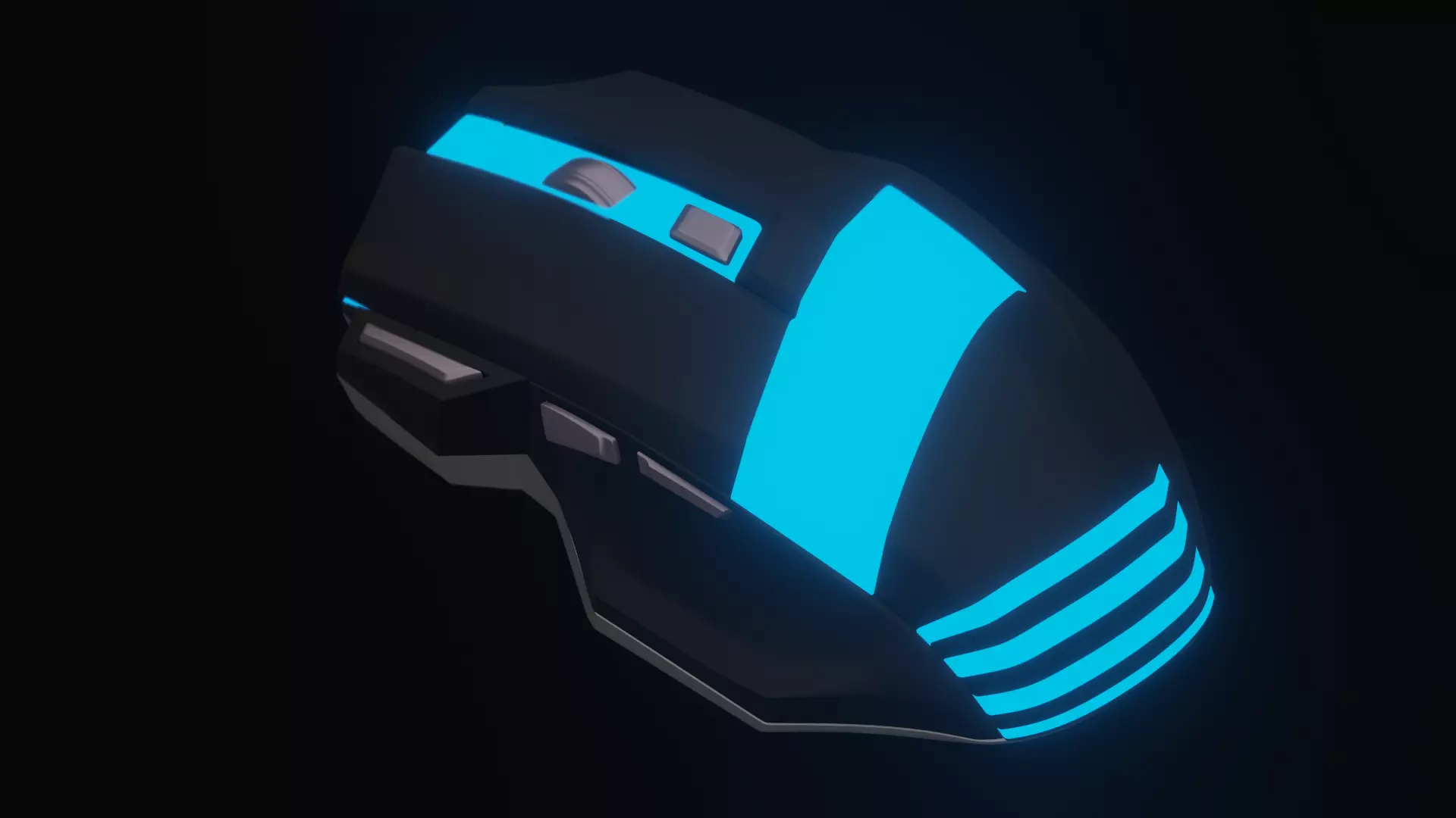 3d gaming mouse with RGB lights Free low-poly 3D model