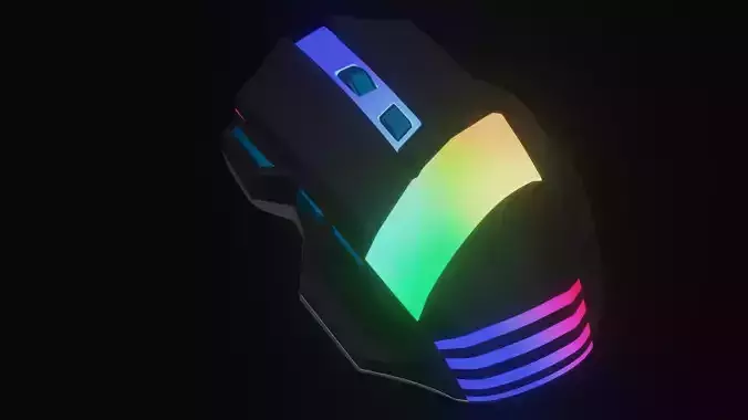 3d gaming mouse with RGB lights