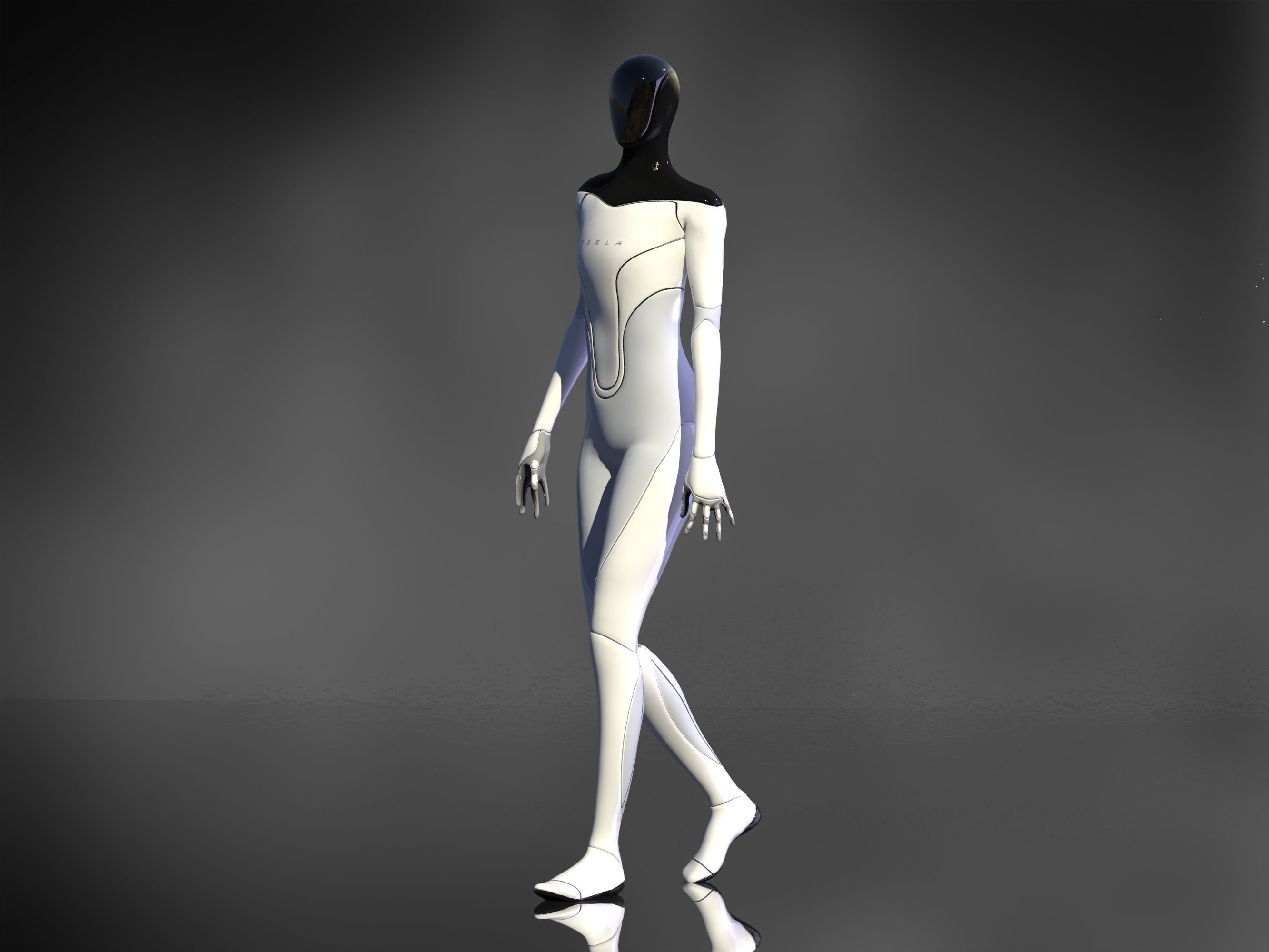 Tesla Bot Low-poly 3D model_4
