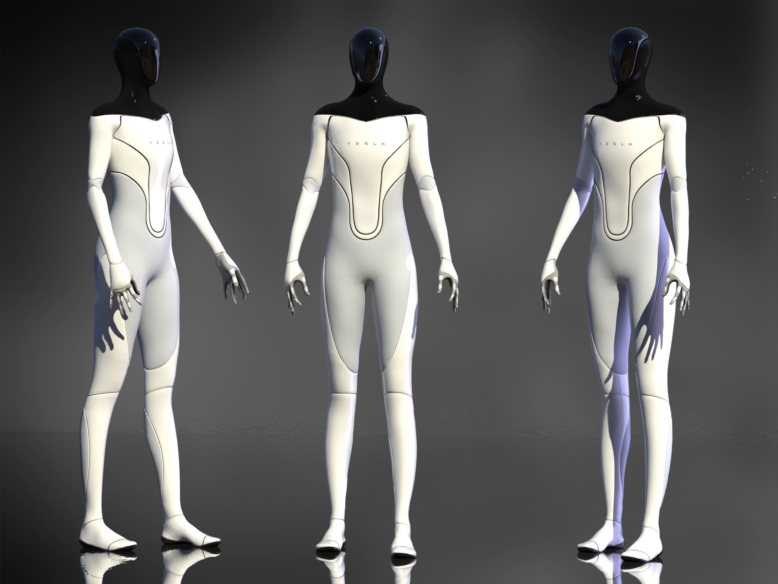 Tesla Bot Low-poly 3D model_1