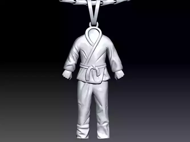 karate dress pendant  Sculpture jewelry gold 3D print model