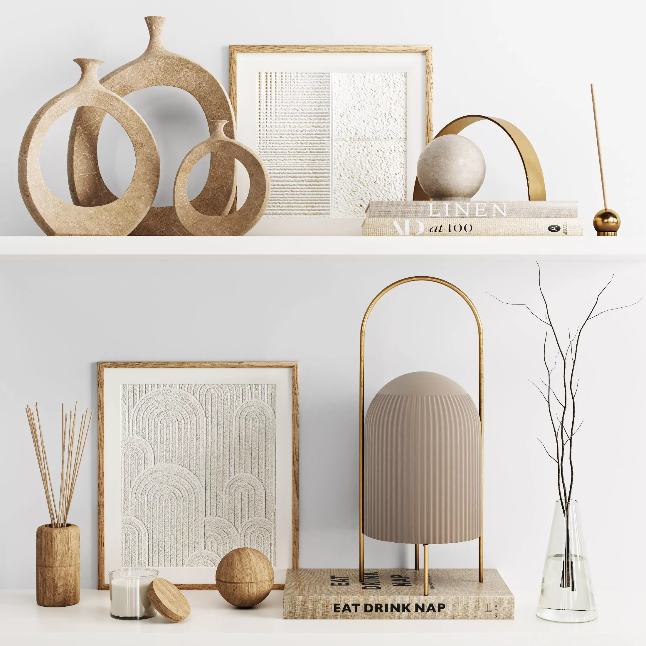 Decorative set eat drink nap lamp 3D model