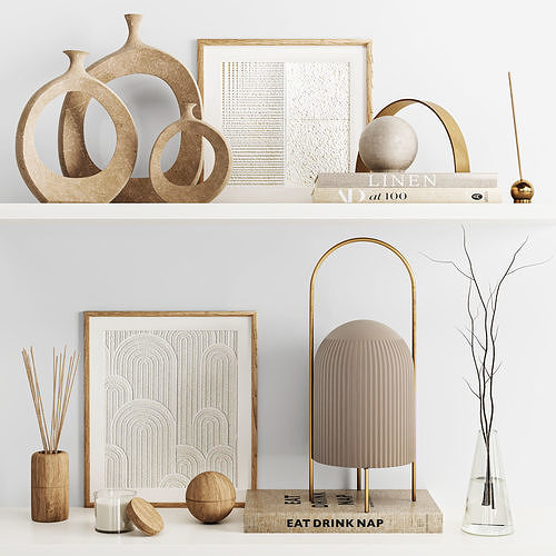 Decorative set eat drink nap lamp 3D model