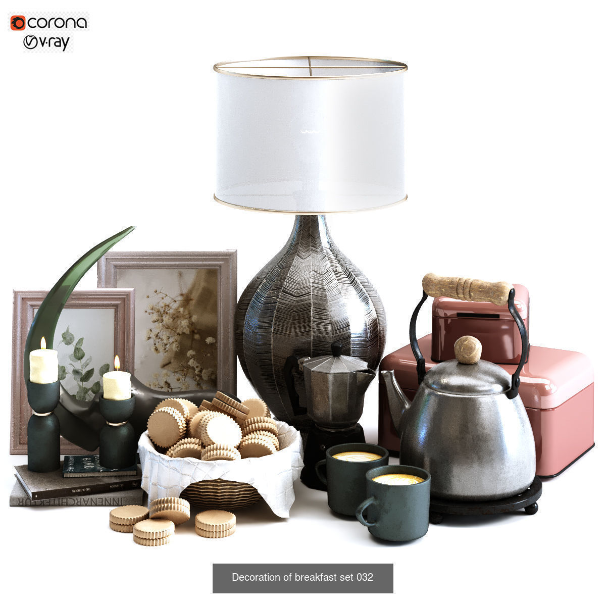 8 model of breakfast decoration set 3D Model Collection_4