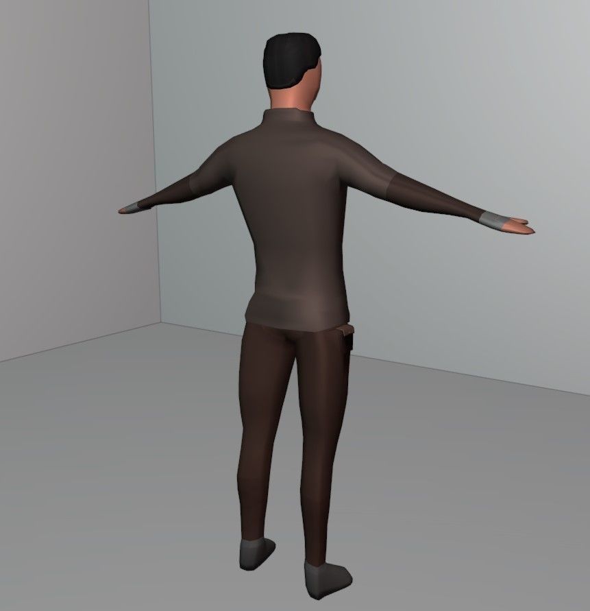 Low Poly Character Mesh Free 3D Modl Free low-poly 3D model_3