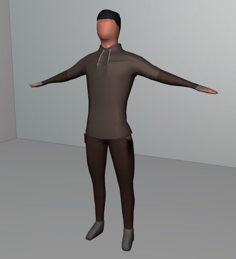 Low Poly Character Mesh Free 3D Modl Free low-poly 3D model_4